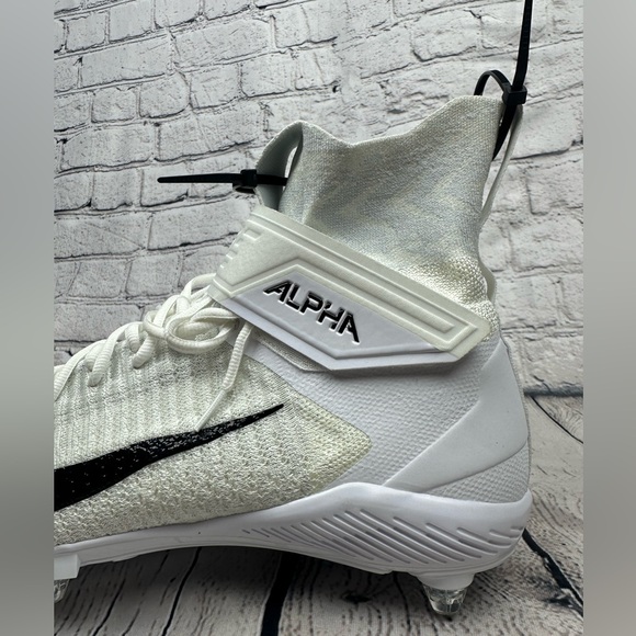 New Nike Alpha Football Cleats in White and Black main image 4